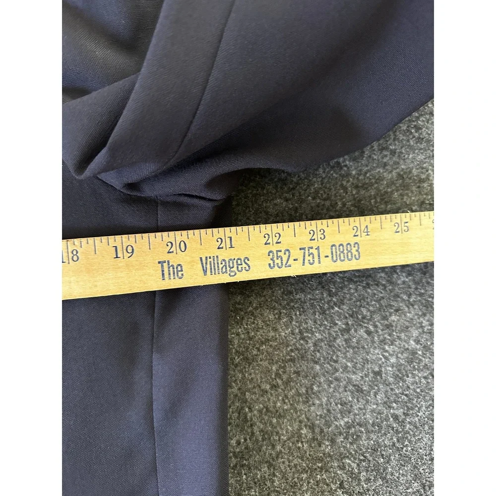 Lands End Mens 40R Navy Blue 100% Wool Blazer Gold Crest Button Sport Coat 40 R